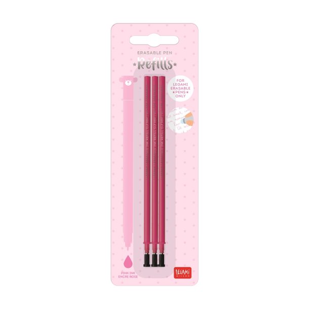 Refills til Erasable gel pens, 3 stk., rosa 